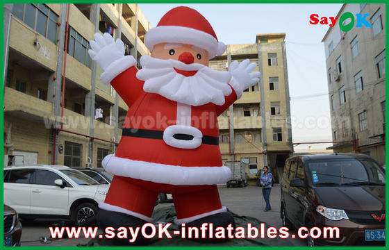 Custom Height Inflatable Holiday Decorations , Outdoor Inflatable Santa Claus