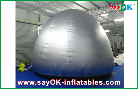 Silver Round  5m Inflatable Planetarium Dome With Projection Cloth Projection Tent