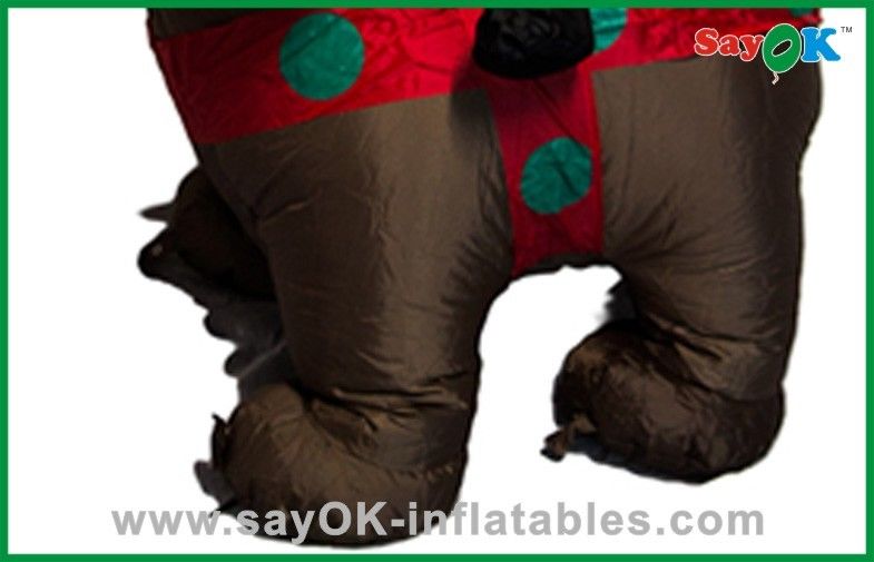 Cute Christmas Santa Father Inflatable Christmas Decoration Riding A Black Bear