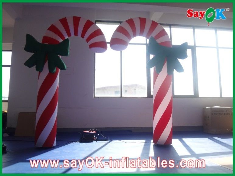 Custom Durable Advertising Inflatable Candy Cane For Christmas Holiday