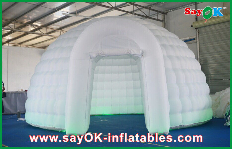 Led Lights Inflatable Air Tent , Diameter 5m Inflatable Dome Tent