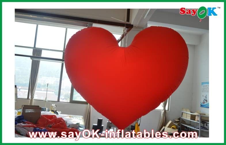 Event Red Inflatable Led Heart Lighting Decoration / Led inflatable Decoration