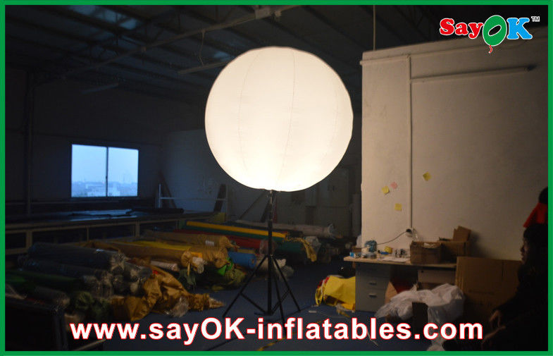 Led Bulb Diameter 2m Inflatable Advertising Balloons Stand Pole