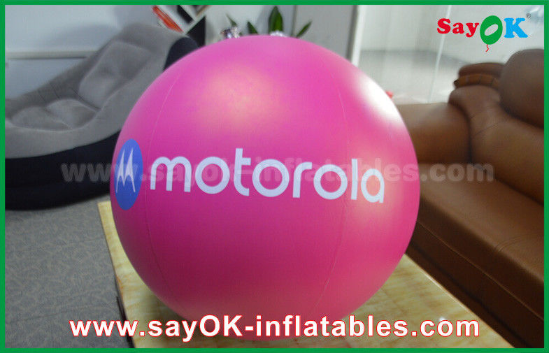 Blue / Red Inflatable Lighting Decoration Closed Hanging Balloon For Advertising