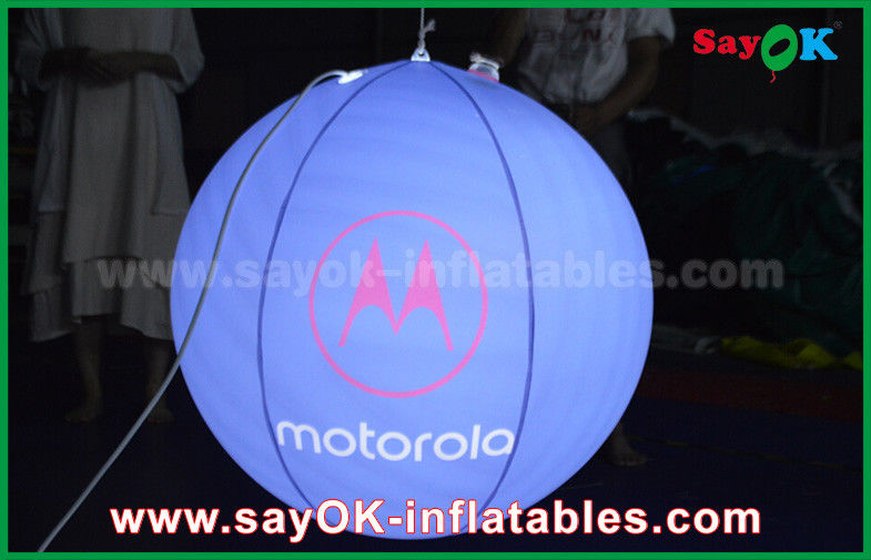 Blue / Red Inflatable Lighting Decoration Closed Hanging Balloon For Advertising