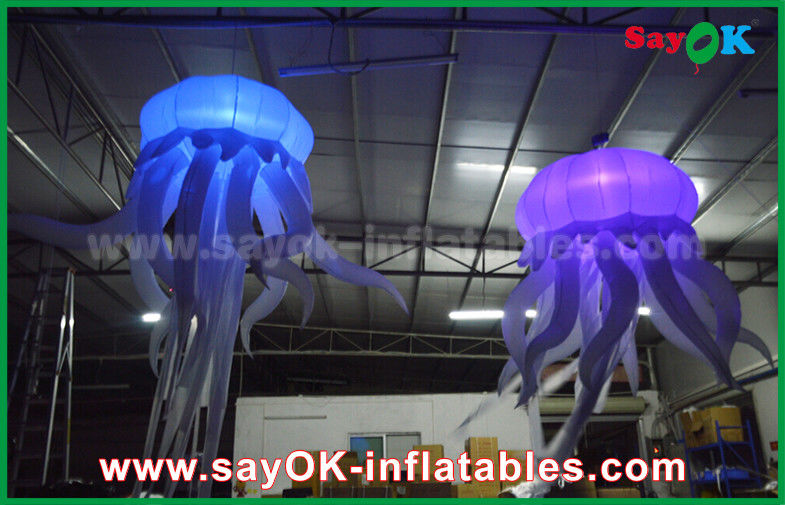 190T Nylon Cloth Jellyfish Inflatable Lighting Decoration With Led Light Party
