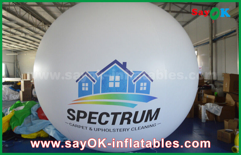 Giant 2m DIA PVC White Inflatable Helium Balloon for Outdoor Advertising