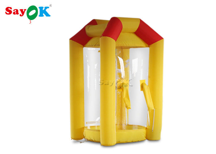 Inflatable Cash Cube Booth Money Grab Machine With Air Blowers For Advertising
