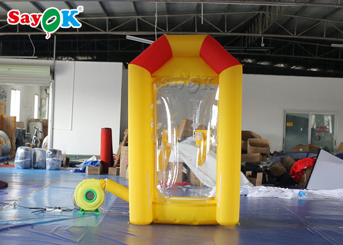 Inflatable Cash Cube Booth Money Grab Machine With Air Blowers For Advertising