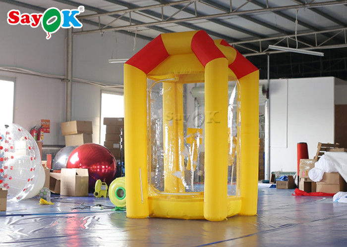 Inflatable Cash Cube Booth Money Grab Machine With Air Blowers For Advertising