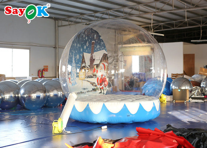 PVC Giant 3m Inflatable Christmas Snow Globe With Background Printing