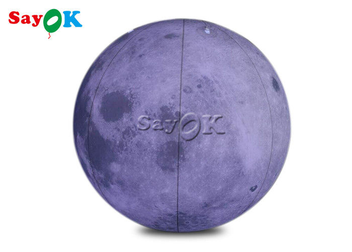 0.2mm PVC 6.6ft Giant Led Inflatable Moon Light Balloon For Space Theme Stage Decoration