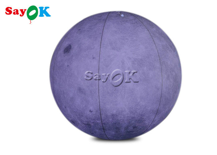 0.2mm PVC 6.6ft Giant Led Inflatable Moon Light Balloon For Space Theme Stage Decoration