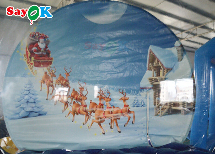 3m PVC Clear Dome Inflatable Bubble Tent Christmas Theme Snowman For Event Advertisement