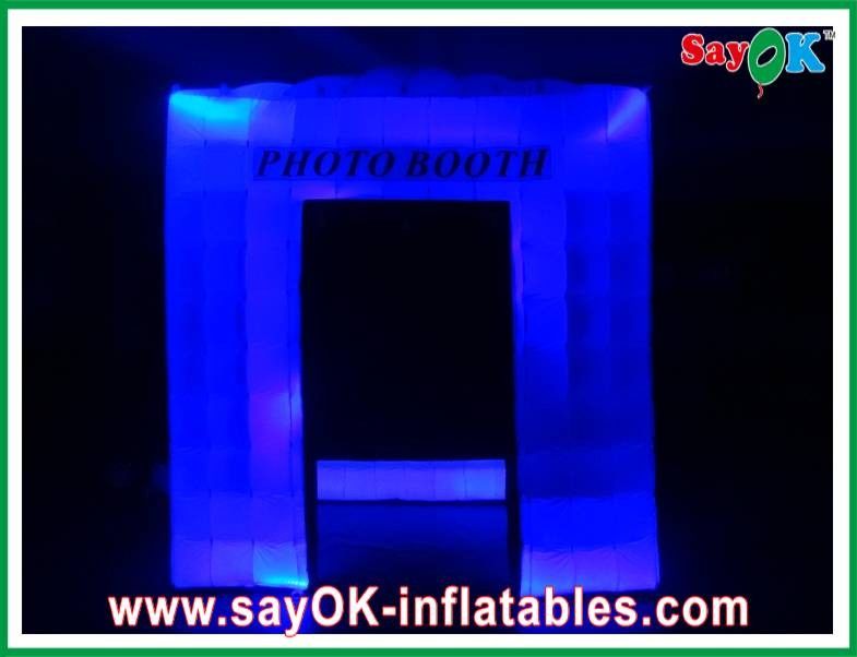 Event Booth Displays Durable Oxford Cloth Inflatable Photo Booth , Led Lights Blow-Up Photo Booth