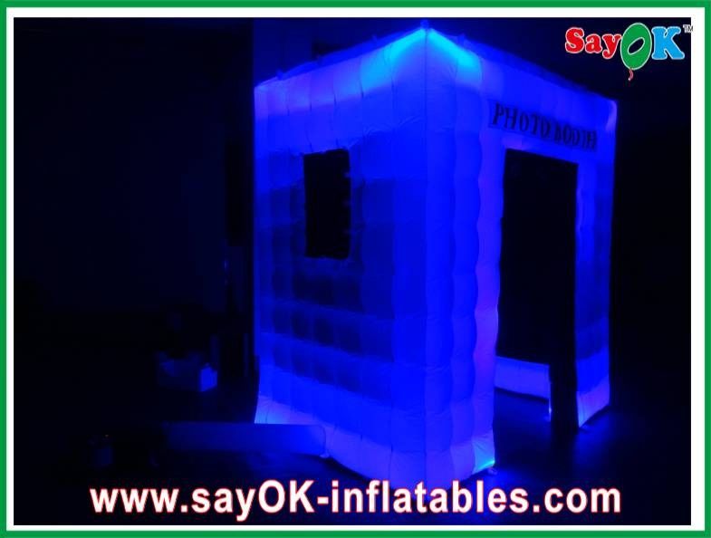 Event Booth Displays Durable Oxford Cloth Inflatable Photo Booth , Led Lights Blow-Up Photo Booth