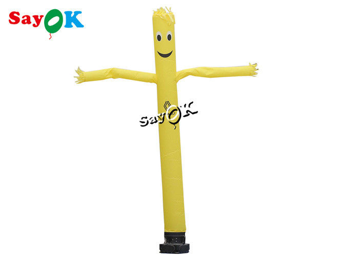 Blow Up Air Dancers Customized 5m Yellow Inflatable Tube Man For Advertising Business