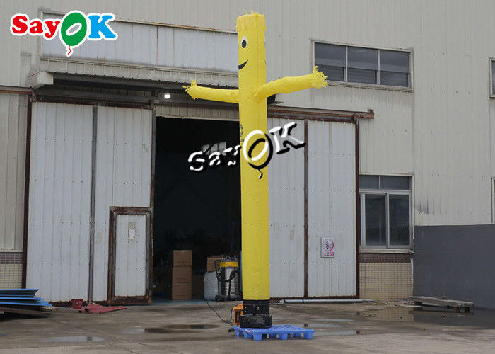 Blow Up Air Dancers Customized 5m Yellow Inflatable Tube Man For Advertising Business