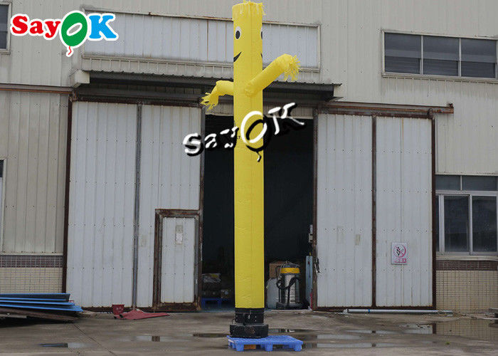Blow Up Air Dancers Customized 5m Yellow Inflatable Tube Man For Advertising Business