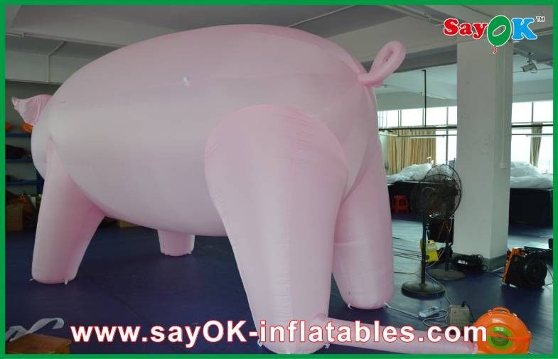 Giant Pink Inflatable Pig Cartoon Customized For Advertising