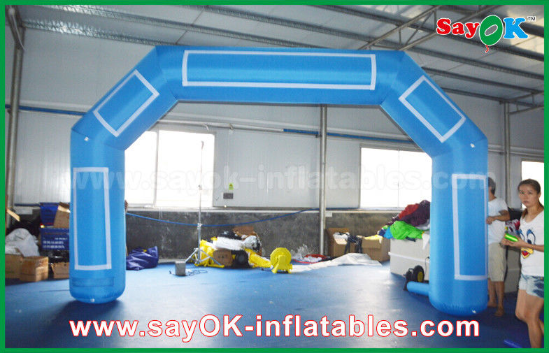 Inflatable Rainbow Arch Customized Blue Inflatable Arch Velcro Print Event Inflatable Finish Line