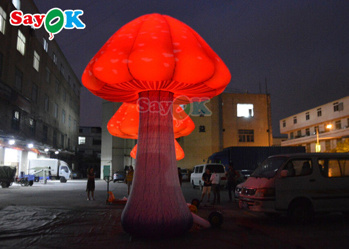 Red Giant Inflatable Mushroom Model For Wonderland Party Event Decoration