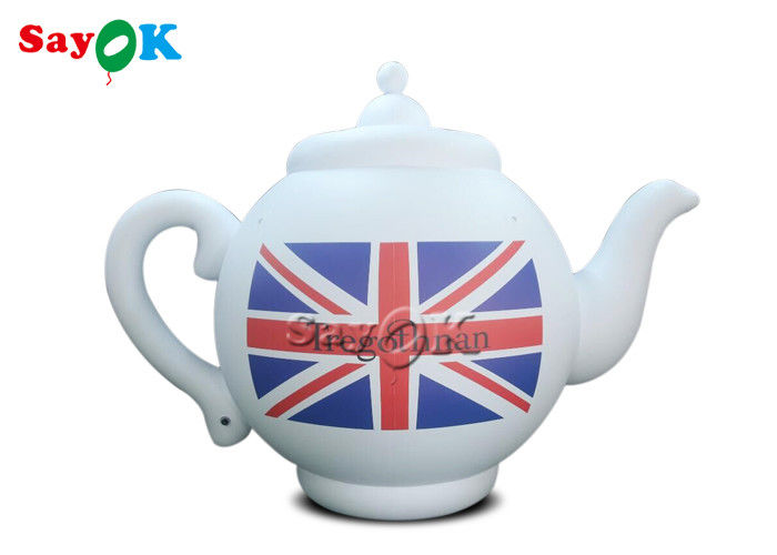 2m 6.6ft White Advertising Air Sealed Inflatable Teapot Model With Printing