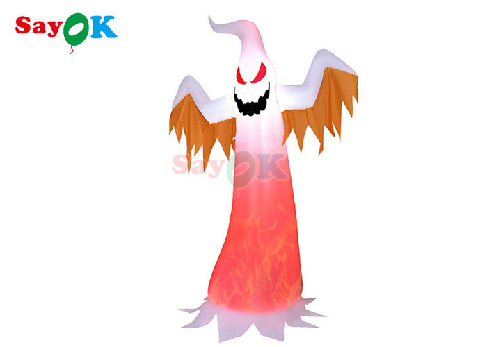 LED Decoration Inflatable Ghost Halloween White With Red Eyes