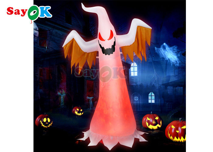 LED Decoration Inflatable Ghost Halloween White With Red Eyes