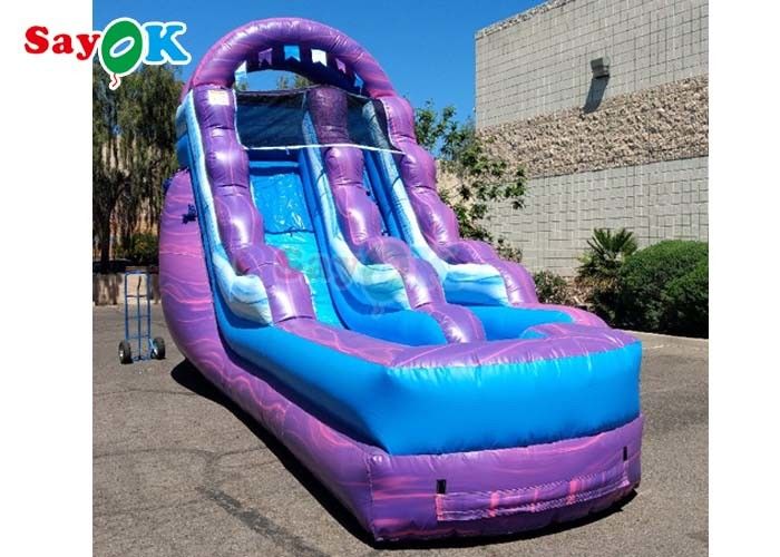 Giant Garden Games Water Inflatable Water Slide Purple Inflatable Double Slides