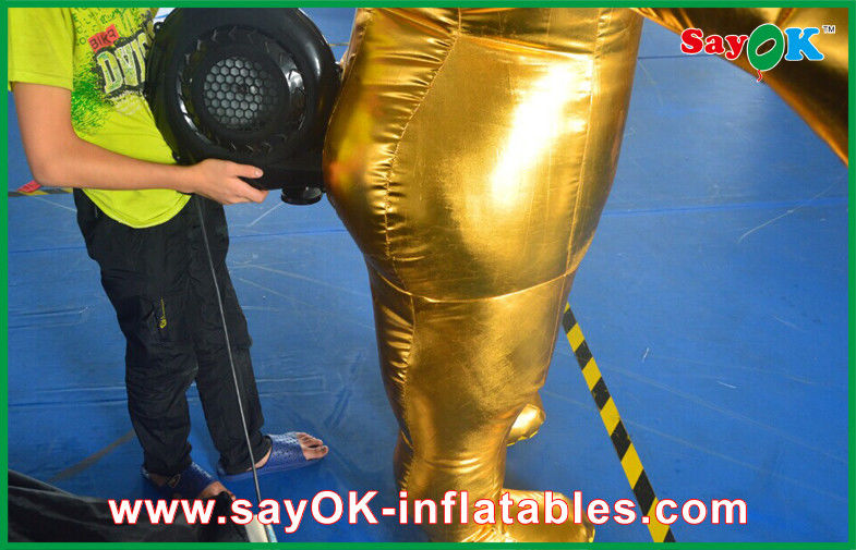 Golden Man Cloth Inflatable Cartoon Characters For Birthday Parties