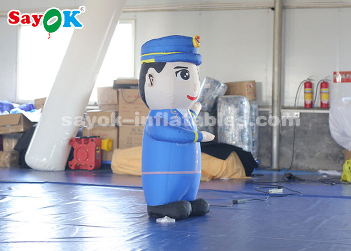 Advertising Inflatable 1.5m Height Inflatable Cartoon Characters Police Model For Advertiement