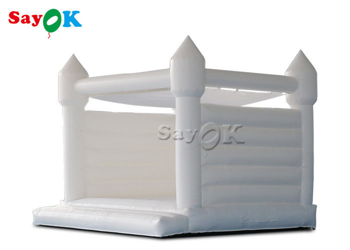 Adult Kid Pure White Pvc Wedding Bounce House With Air Blower