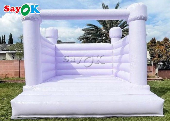 Adult Kid Pure White Pvc Wedding Bounce House With Air Blower