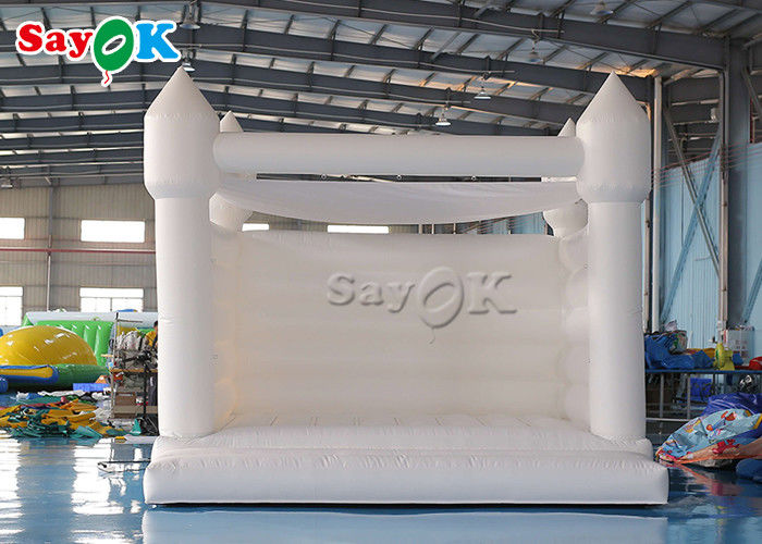Adult Kid Pure White Pvc Wedding Bounce House With Air Blower