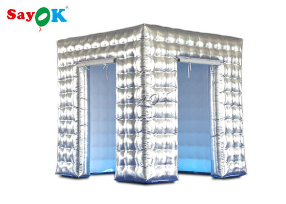 غرفه عکس پرتابل نقره ای بادی عکس مکعبی با دو در برای نمایشگاه تجاری