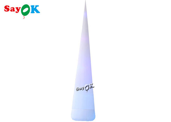 مخروط ترافیکی بادی LED سفید 7 متری و 23 فوتی با چراغ های تغییر رنگ