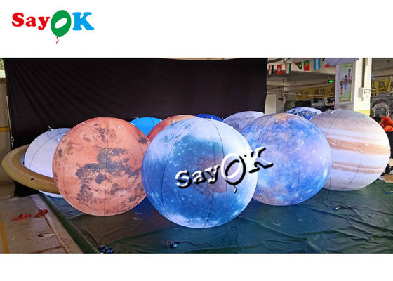 روشنایی LED بزرگ آویزان بادکنک هشت سیاره 0.25mm مواد PVC